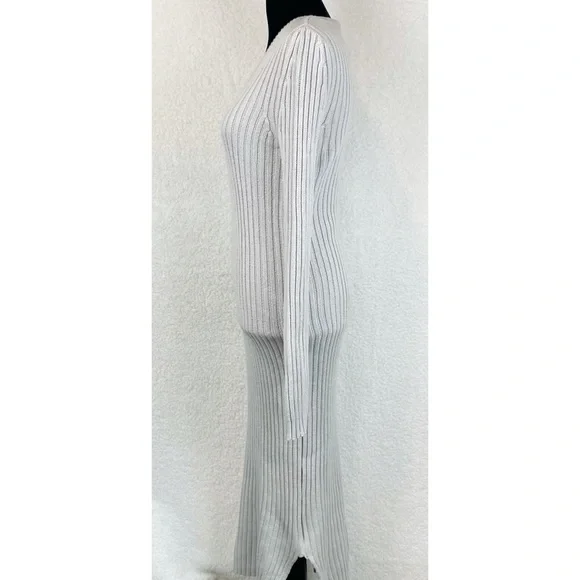 ROMEO & JULIET COUTURE • Grey Ribbed Knit Sweater Bodycon Midi Dress, M - Picture 6 of 13